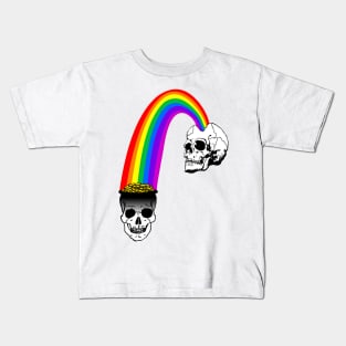 Gold at the end of the rainbow skulls Kids T-Shirt